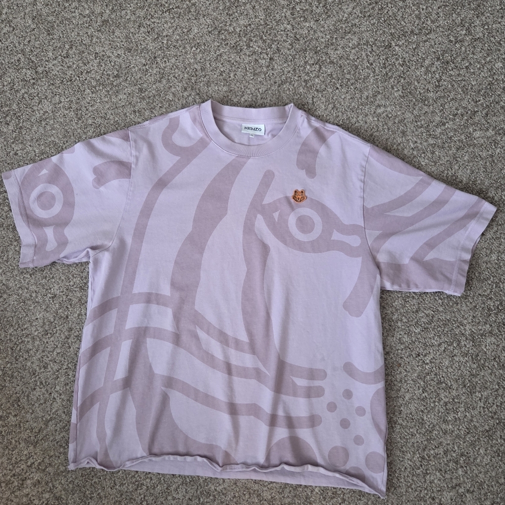 Kenzo AOP Washed Tee Tiger Paris y2k‎ heavyweight og oversize PURPLE SIZE XL